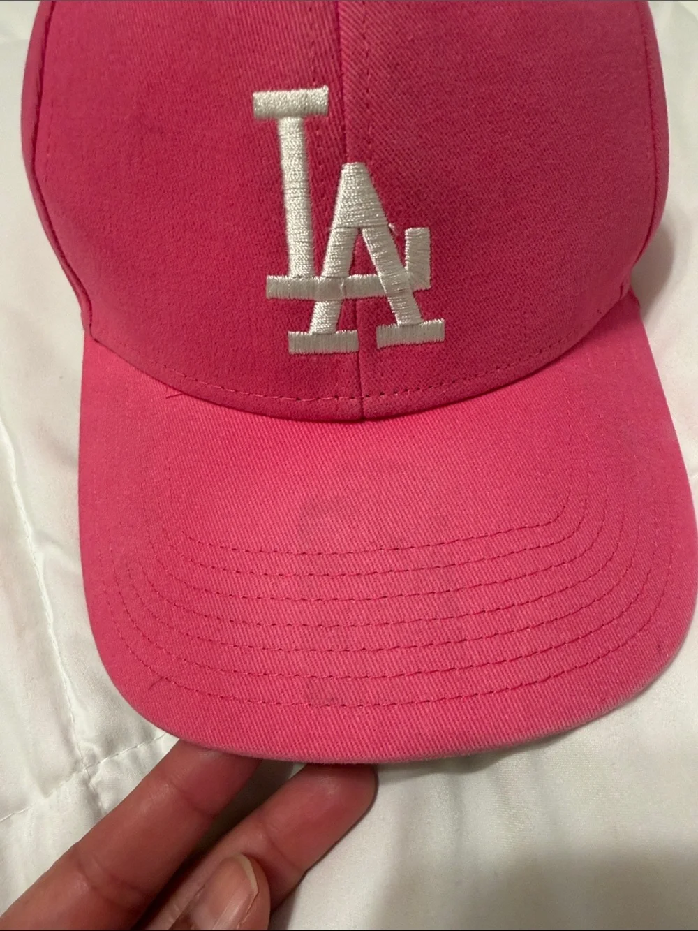 Kids Pink LA Logo Baseball Cap - Adjustable Hat